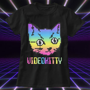 CAMISA VIDEO GATINHO PIXEL ART