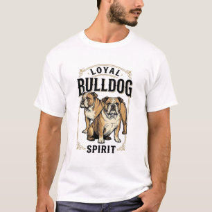 Camisa Vintage Bulldog Camiseta de Gravura Twin Bu