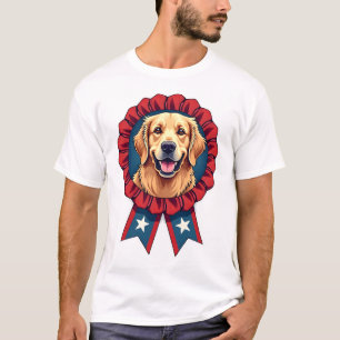 Camisa Vintage com Roseta de Golden Retriever Patr