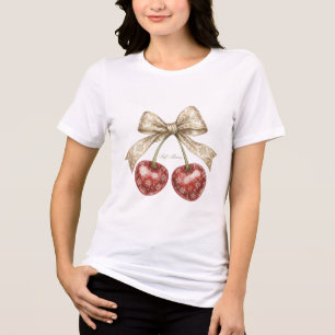 Camisa Vintage Coquette Cereja Soft Mama