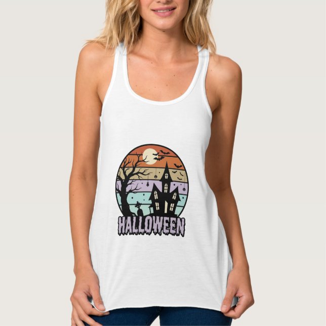 Camisa Vintage de Casa Assombrada de Halloween Des (Frente)