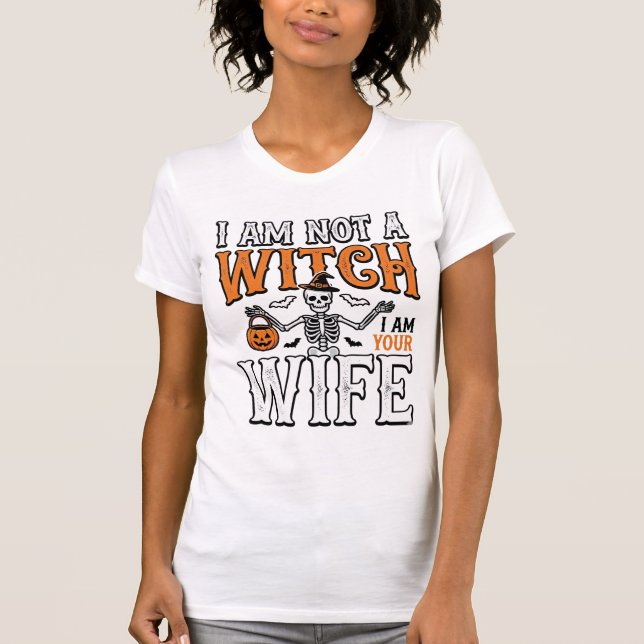 Camisa Vintage de Esqueleto de Bruxa de Halloween  (Frente)