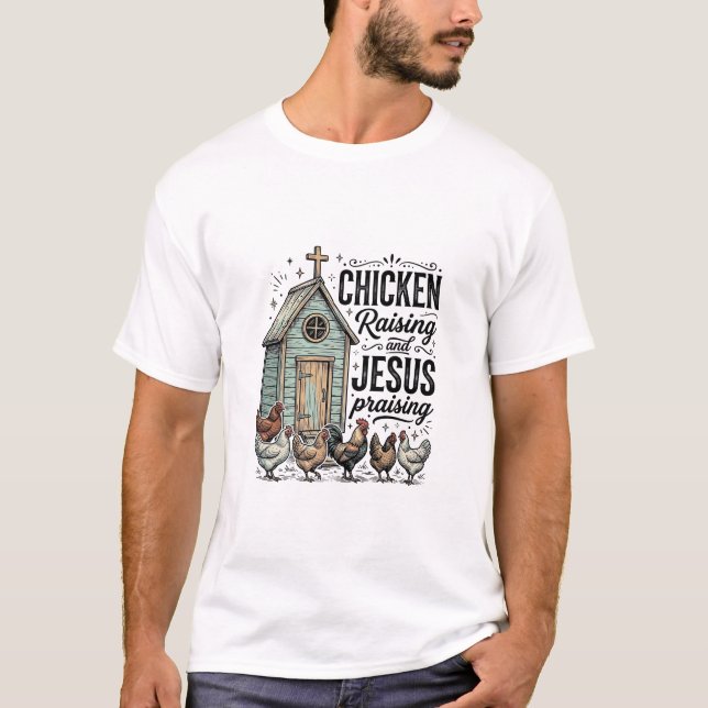 Camisa Vintage de Fazenda Criando Frango E Louvand (Frente)