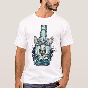 Camisa Vintage de Garrafa de Alce Gravada no Ocean