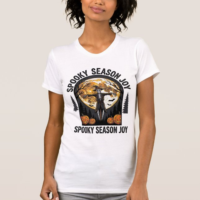 Camisa Vintage de Halloween com Arte de Espantalho (Frente)