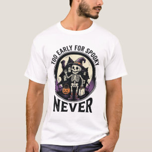 Camisa Vintage de Halloween Esqueleto Lua Casa Ass