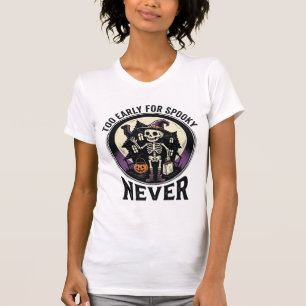 Camisa Vintage de Halloween Esqueleto Lua Casa Ass