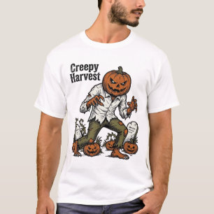 Camisa Vintage de Halloween Monstro Cabeça de Abób