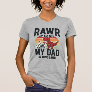 Camisa Vintage de Pai de Dinossauro Engraçado RAWR