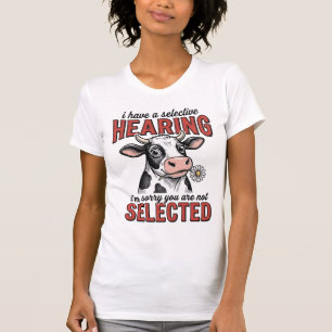 Camisa Vintage de Vaca com Audição Seletiva Engraç