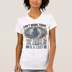 Camisa Vintage Engraçada de Gesso de Braço Quebrad