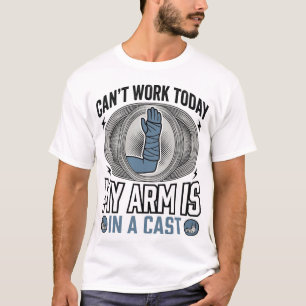 Camisa Vintage Engraçada de Gesso de Braço Quebrad