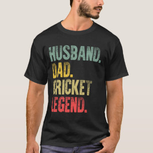 Camisa Vintage Engraçada Lendário Críquete Pai Leg