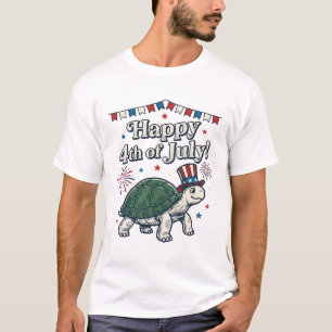 Camisa Vintage Feliz 4 de Julho Tartaruga Design_1