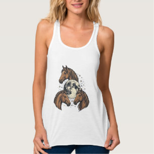 Camisa Vintage Gravada Cavalo Lua Vetor Design_