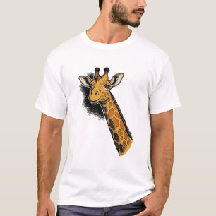Camisa Vintage Gravada Design de Girafa Fofa_1