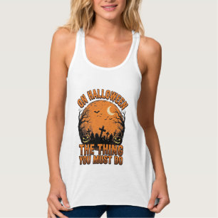 Camisa Vintage Halloween Graveyard Pumpkin Moon De