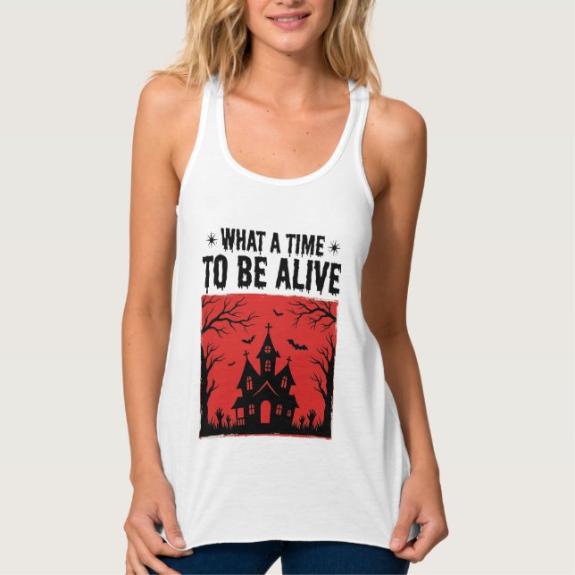 Camisa Vintage Halloween Haunted House What A Time (Frente)