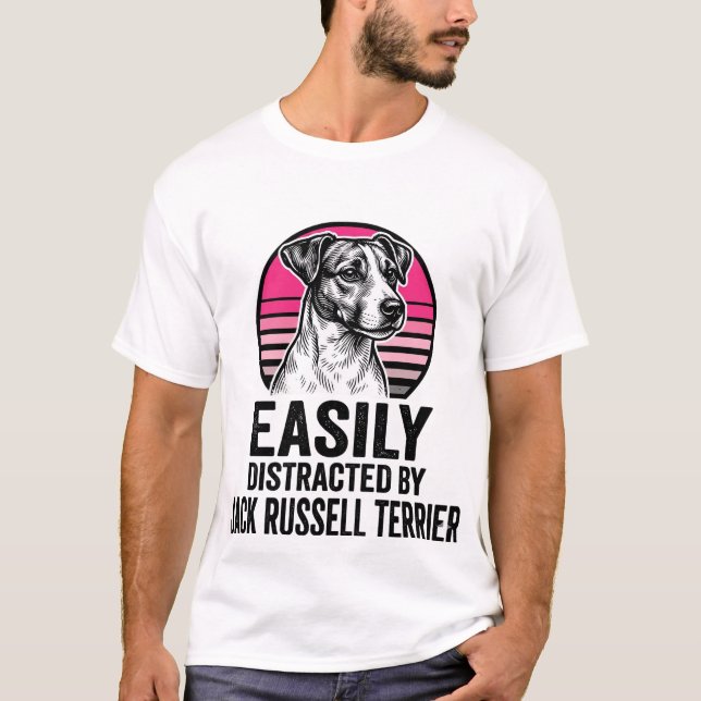 Camisa Vintage Jack Russell Terrier Facilmente Dis (Frente)