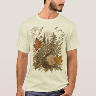 Camisa Vintage Masculina de Outono Florestal Botân