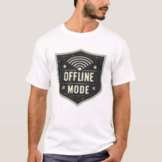 Camisa Vintage Offline Mode Wifi Shield Tecnologia