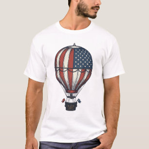 Camisa Vintage Patriótica de Balão de Ar Quente De