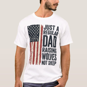 Camisa Vintage Patriótica de Pai Criando Lobos Des