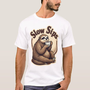 Camisa Vintage Retro Fofa Amante de Café Preguiça 