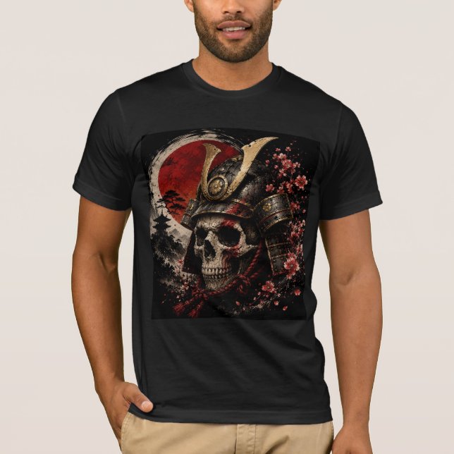 Camisa Vintage Samurai Skull Guerreiro Japonês (Frente)