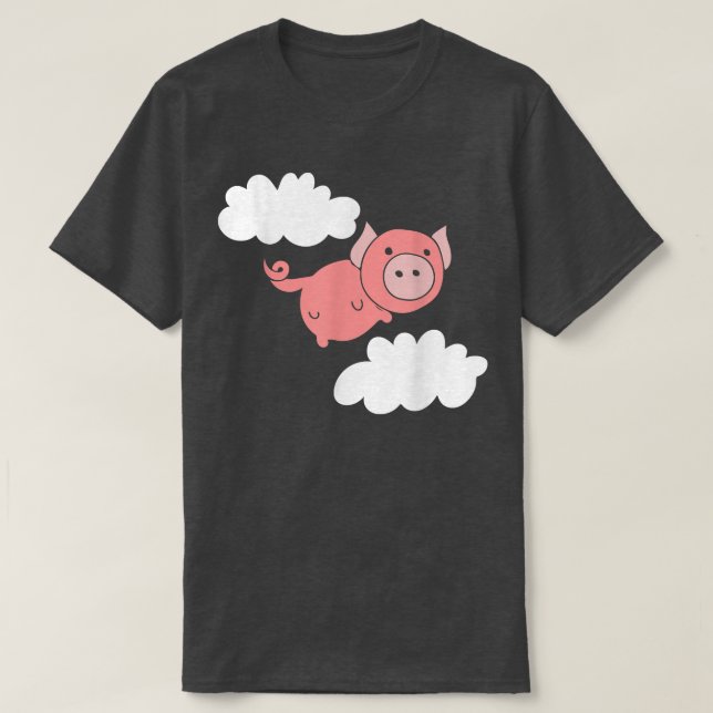 Camisa voadora de porco quando os porcos voam com  (Frente do Design)