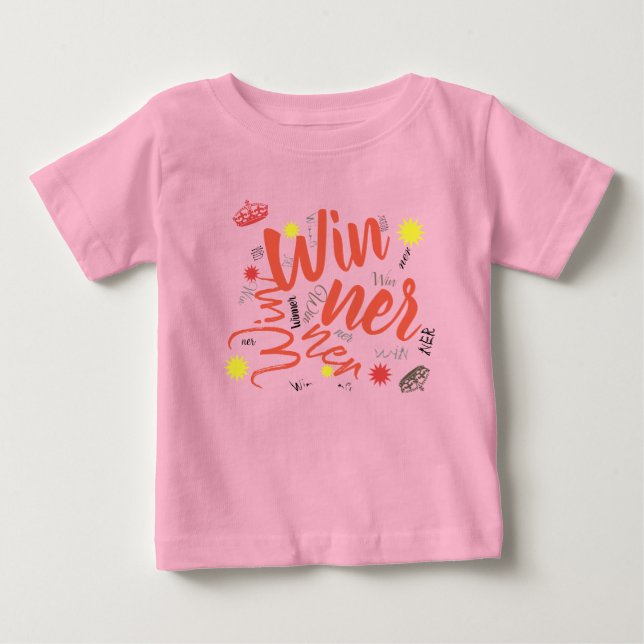 Camisa Winner Crown Star para Bebê e Criança 3/4 M (Frente)