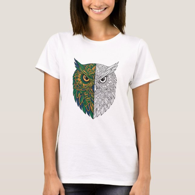 Camisa Wise Owl Mandala Artistic Spirit Bird (Frente)