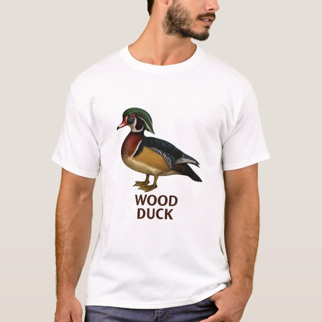 Camisa Wood Duck: Design de Ave de Água Doce  (Frente)