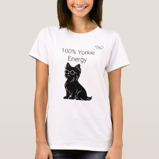 Camisa Yorkie Energia Óculos Mãe de Cachorro