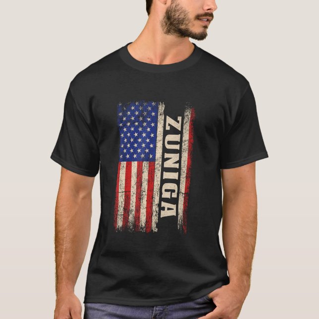 Camisa ZUNIGA Sobrenome ZUNIGA Nome Bandeira Ameri (Frente)