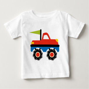 Camisas azuis vermelhas do monster truck do
