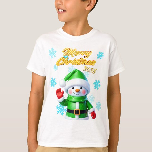 camisas blancas para niños navidad 2025 (Frente)