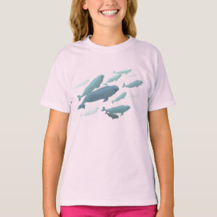 Camisas bonitos da arte da baleia do t-shirt da