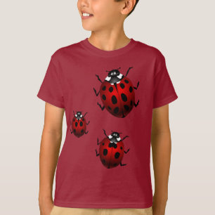Camisas bonitos do joaninha do miúdo dos t-shirt