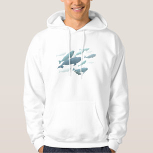 Camisas bonitos unisex da arte da baleia do Hoodie