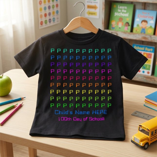 Camisas Coloridas Divertidas Personalizadas 100 In (customizable school wear for children of all ages)