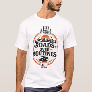 Camisas com Crachá Vintage Roads Over Routines   R