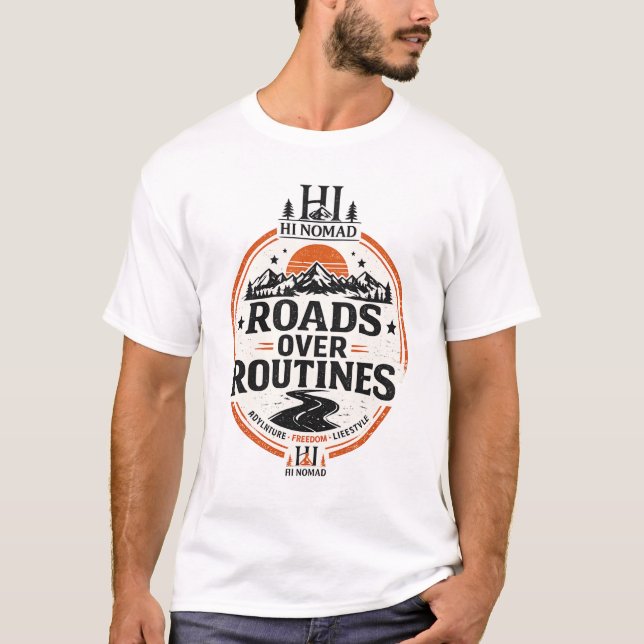 Camisas com Crachá Vintage Roads Over Routines | R (Frente)