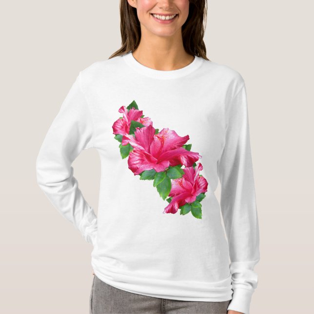 Camisas cor-de-rosa da rainha do hibiscus (Frente)