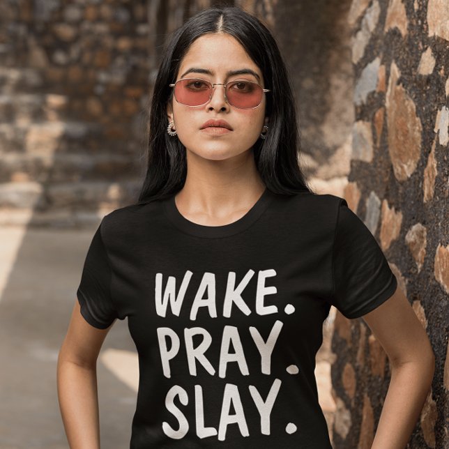 Camisas cristãs de acordar PRAY SLAY (Criador carregado)