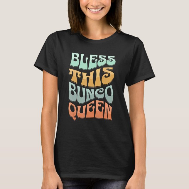 Camisas Cristãs Engraçadas Retro, ABENÇOADA ESTE B (Frente)