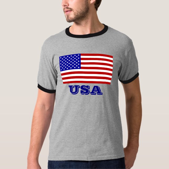 Camisas customizáveis da bandeira americana T dos (Frente)