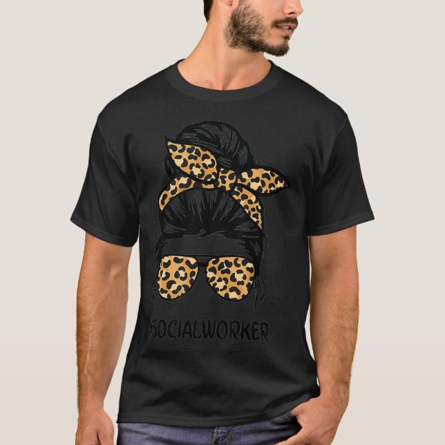 Camisas da assistente social para mulheres Leopard (Frente)