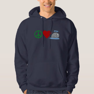 Camisas das baleias T do amor da paz, canecas de