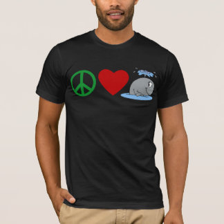 Camisas das baleias T do amor da paz, canecas de